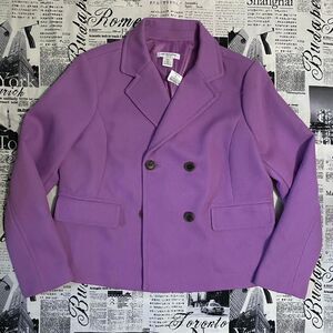 Liz Claiborne Women's Purple blazer suit jacket nwt textured XL petite